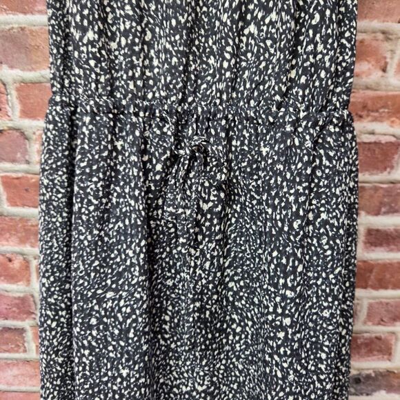 Universal Thread Smocked Midi Sundress XXL Black Cream Ruffle Neck Sleeveless - Picture 4 of 7